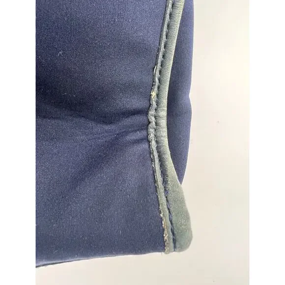 Vintage Coach Navy Blue Tote Bag Stretch Fabric Shoulder Purse Zipper Pockets - Picture 8 of 16